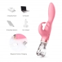 Vibrador Rabbit Recarregável com Base de Vidro