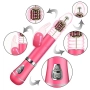 Vibrador Rotativo Vai e vem 6 Velocidades e 9 Vibrações Recarregável Rosa
