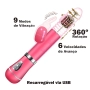 Vibrador Rotativo Vai e vem 6 Velocidades e 9 Vibrações Recarregável Roxo