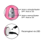 Vibrador Rotativo Vai e vem 6 Velocidades e 9 Vibrações Recarregável Roxo